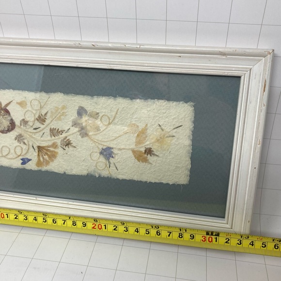 Pressed Flower panel matted framed art signed 1997 cottagecore shabby chic - Picture 6 of 8